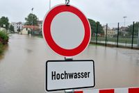 Hochwasser, Mulde, Grimma, 2013, Stra&szlig;ensperrung, &Uuml;berflutung